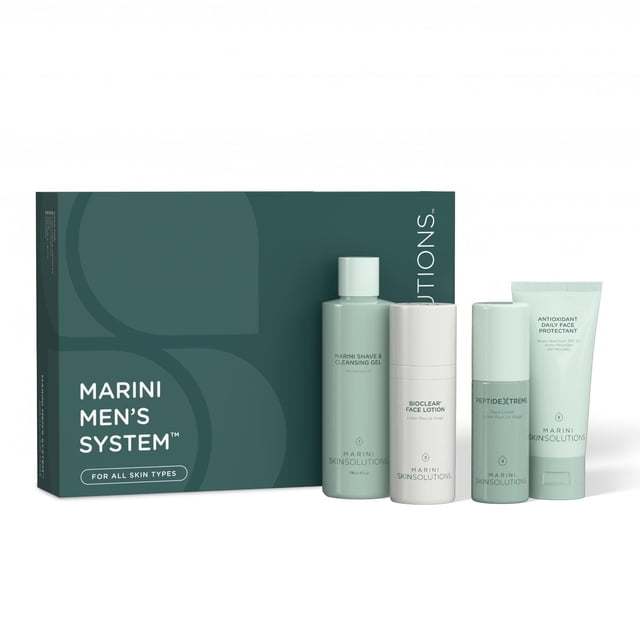 Sistema de cuidado facial para hombres Marini SkinSolutions libre de crueldad