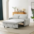 thumbnail image 3 of ARCTICSCORPION Modern Versatile Upholstered Adjustable Backrest Convertible Loveseat with 2 Throw Pillows, Light Blue, 3 of 9