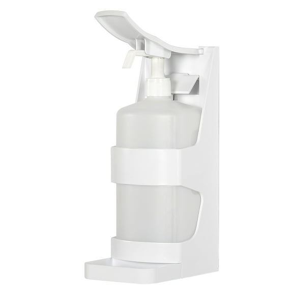 M&T Displays Wall Glass Mounting Sanitizer Dispenser 1000 mL. (33.8 oz.) without Gel for Liquid/Lotion Soap, Lotions or Hand Sanitizing Products, Manual Push Bar Drip Tray