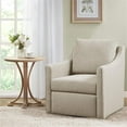 thumbnail image 2 of Martha Stewart Christian Woven Fabric Upholstered Swivel Armchair in Ivory, 2 of 8