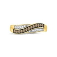thumbnail image 2 of FB Jewels 10kt Yellow Gold Womens Round Brown Diamond Band Ring 1/4 Cttw Size 5, 2 of 4