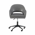 thumbnail image 4 of Powell Sabine Swivel Office Chair - Gray Faux Leather, 4 of 9
