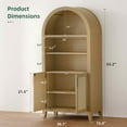 thumbnail image 5 of MAYEERTY 63" Full Oak Color Arch Cabinet with Rattan Woven Doors, for Home Office Bedroom, 5 of 5