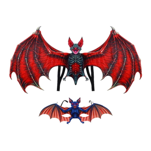 Máscara de Halloween novedosa con alas, accesorio de disfraz para festivales, fiestas y carnavales Adultos rojos