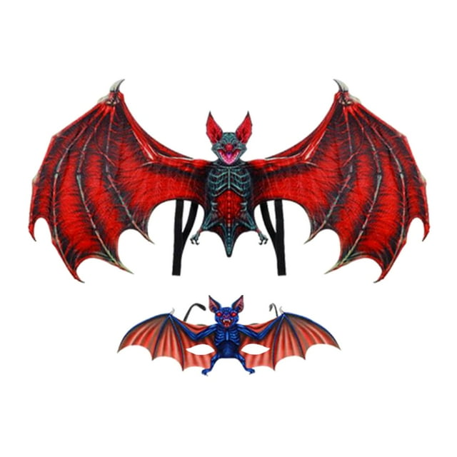 Accessoires de Costume d'Aile d'Halloween Accessoires de Performance sur Scène pour Décoration Rouge Rouge Adultes