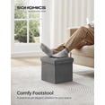 thumbnail image 2 of Otomana plegable SONGMICS de almacenamiento, 30 x 30 x 30 cm, color gris oscuro, 2 of 7