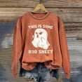 thumbnail image 2 of This is Some Boo Sheet Sweatshirt Halloween Women's Halloween Sweatshirt Cute Ghost Graphic Pullover Tops Funny Novelty Letters Print Crewneck Sweatshirts Spooky Season Pullover Tops, 2 of 3