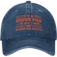 thumbnail image 1 of I'm A Grown Man I Do What My Daughter Wants hat Dad Father Retro Cotton Cap Natural, 1 of 8