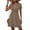 Khaki, variant on QUNYINEY Midi Women's Dresses Striped Summer Cotton Short Sleeve A Line Dress Loose Fit Casual Flowy Button Crew Neck Dresses