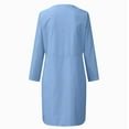 thumbnail image 5 of under $5 JINMGG 2023 Summer Dresses under $10.00 Women Fashion O-Neck Pockets Button Dress Solid Long Sleeve Pocket Dress, 5 of 8