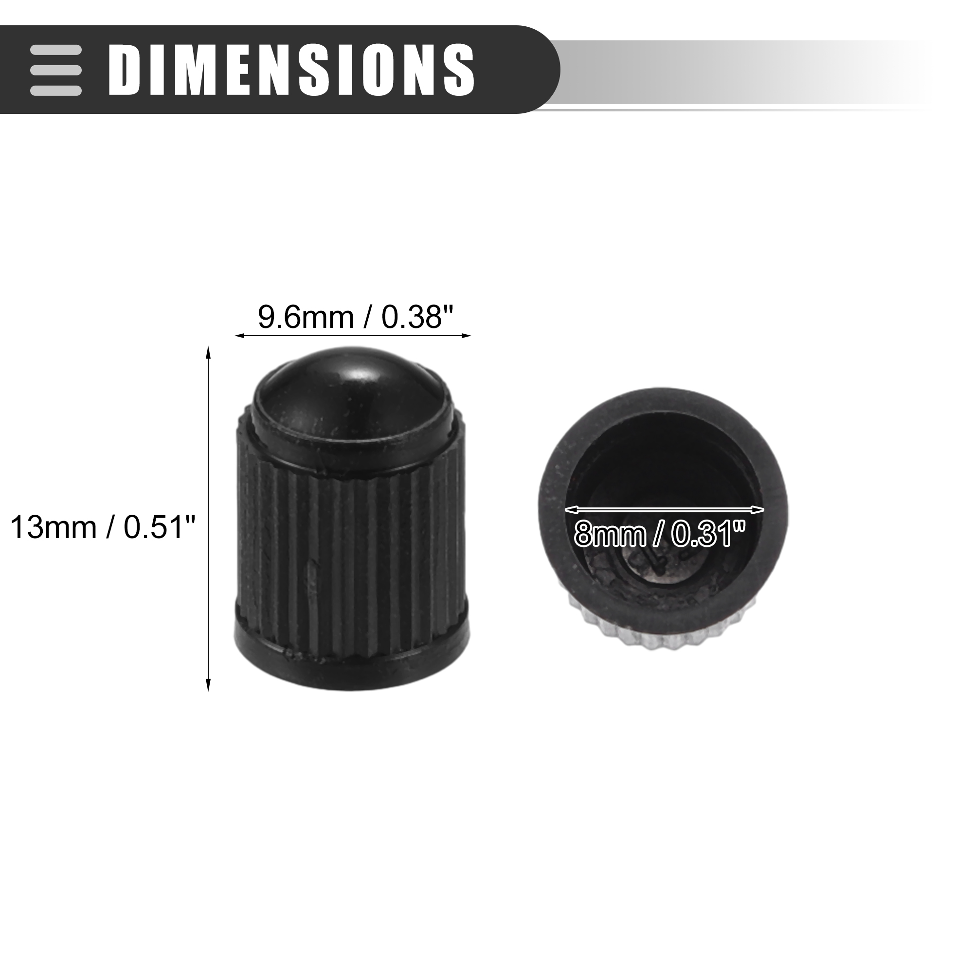 Unique Bargains Universal Car Tire Valve Stem Caps for Cars SUVs Bikes Trucks 500