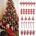 thumbnail image 2 of Adornos de dulces para el árbol de Navidad, bastones de caramelo rojos y dorados, piñas, decoración navideña para el hogar 2025, adorno para árbol de Navidad, 2 of 5