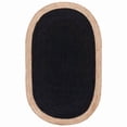 thumbnail image 2 of 5x8 Ft Oval Inner Black Jute Area Rug | Handmade | Solid Farmhouse Design | Natural Jute Rug for Living Room | Dining Room | Bedroom | Kitchen | Hallway | Entryway, 2 of 5