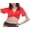 Rouge, variante sur BellyLady Ventre Danse Manches Courtes Wrap Top-NavyBlue