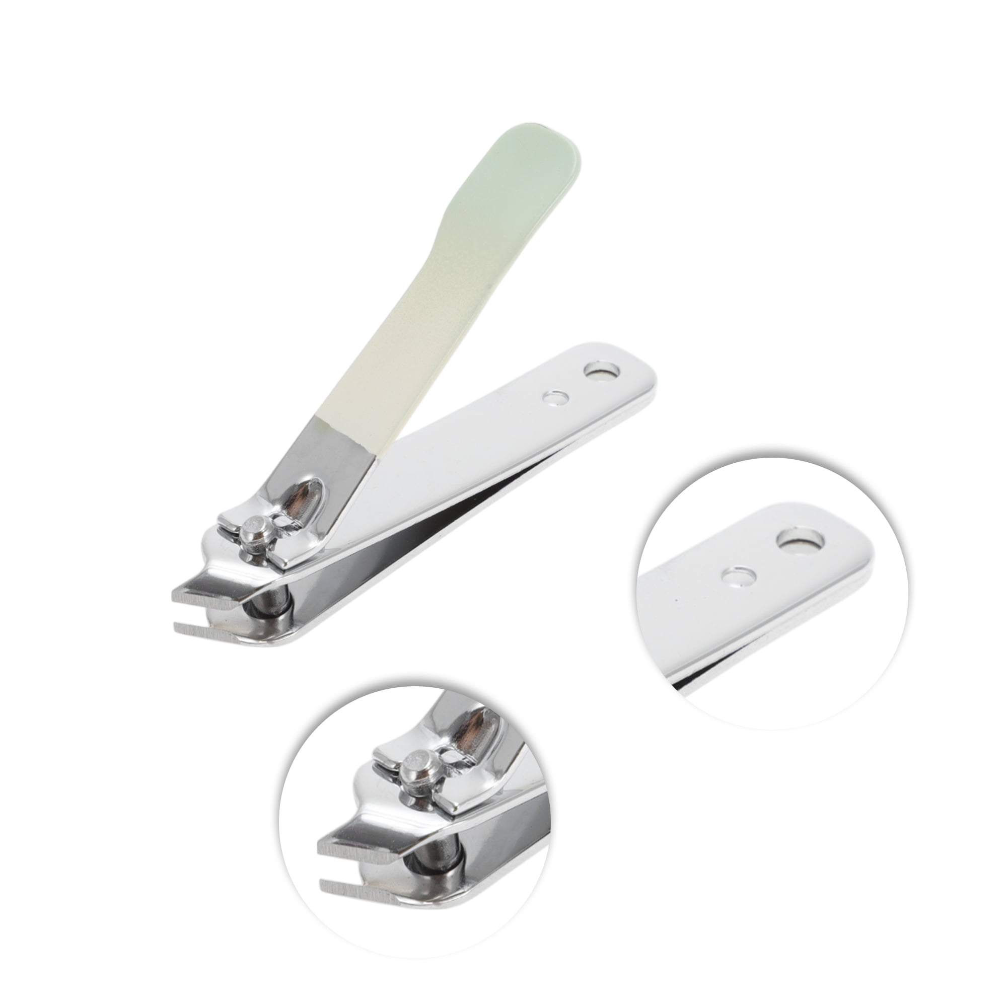 Unique Bargains 2pcs Gradual Slanted Nail Clippers Set Green Small