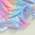 thumbnail image 4 of Kids Girls Rash Guard Swimsuit Romper Zipper Long Sleeve Sun Protection Bathing Suit with Headwear, 4 of 5
