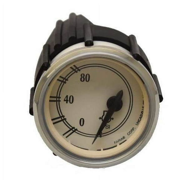 Faria Boat Oil Pressure Gauge GBC034A | Bennington 2 Inch Silver Cream