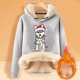 thumbnail image 2 of WILLBEST Sudadera de Mujer Womens Casual Plus Velvet Christmas Series Printed Long Sleeve Hooded Sweatshirt X-Grande, 2 of 4