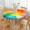 thumbnail image 3 of Colorful Tie Dye Stain Pattern Round Fitted Tablecloth with Elastic Edge,Dining Table Cover Waterproof,Outdoor Round Tablecloth for Camping,Dining,Indoor and Outdoor, 3 of 7