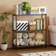 thumbnail image 4 of Homeiju 3-Tier Kitchen Storage Shelf, 29.8" Wide Adjustable Standing Metal Shelving Unit with Removable Wooden Boards, Heavy Duty for Pantry, Bathroom, Garage, Entryway, Plant Stand, 4 of 5