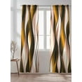 thumbnail image 2 of Yellow Gradient Line Sheer Curtains 96 Inch Long 2 Panels, Abstract Twist Modern Light Filtering Rod Pocket Semi Sheer Curtains, Sheer Voile Drapes for Living Room Bedroom, 52"x96", 2 of 5