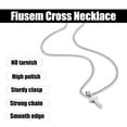 thumbnail image 5 of Silver Tone Cross Necklace for Men, Mens Cross Necklaces with 3.5mm Chain and Stainless Steel Pendant, Cuban Chain 16-24 Inches, 5 of 9