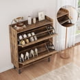 thumbnail image 3 of Bingirl Armoire à Chaussures avec 2 Tiroirs Basculants Armoire à Chaussures en Bois avec Tablette Réglable Rangement pour Chaussures pour Entrée Armoire à Chaussures Dissimulée pour Couloir Salon Brun, 3 of 6