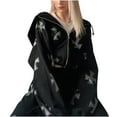 thumbnail image 2 of Manteau à Capuche Décontracté à Manches Longues pour Femmes Automne Mode Gothique Foncé Imprimé, 2 of 6