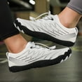 thumbnail image 3 of Zapatos Agua Descalzo Aqua Socks Playa para Hombre Mujer (36) Blanco Negro, 3 of 9