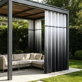 thumbnail image 4 of Linnome Waterproof Outdoor Curtain Single Sheet for Terrace Thickened Privacy Weather Protection Metal Rings for Porch Pergola 78.74x47.24 Inch, 4 of 6