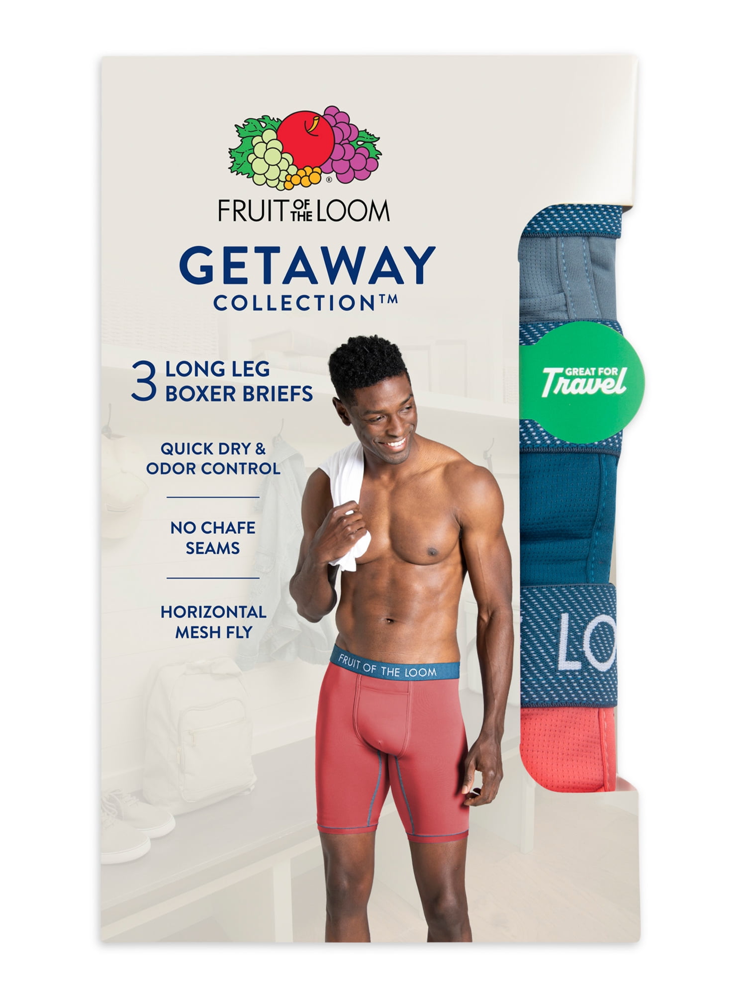 Fruit of the Loom, Men's Getaway Collection Long Leg Boxer Briefs