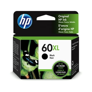 HP 60XL High Yield Black Original Ink Cartridge, ~600 pages, CC641WN#140