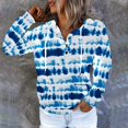 thumbnail image 2 of VEKDONE Button Hoodie Sweatshirts for Women 2025 Clearance Sale Long Sleeve Drawstring Stripe Pullover Blouse Fall Loose Fit Lightweight Tunics Tops with Pockets, 2 of 6