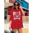 thumbnail image 6 of MOUSYA Baseball Shirt Women Game Day: Oversized Baseball Mom T-Shirt Baseball Season Short Sleeve Tops, 6 of 10