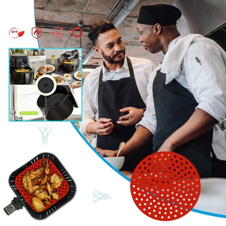 

Clearance! Reusable Air Fryer Mat Liner Silicone Mat Square Air Fryer Accessories 8 Inch Red 1Pc Air Fryer Mat Off Promotions!