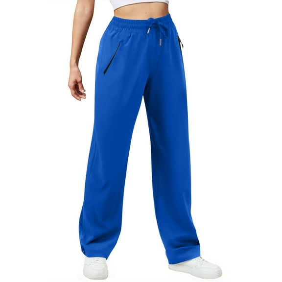 ZHYou Womens Hiking Pants,Lightweight,Quick-Dry,Outdoor Sweatpants,with Zipper Pockets for Casual Travel Athletic Workout,Blue,Size 2XL