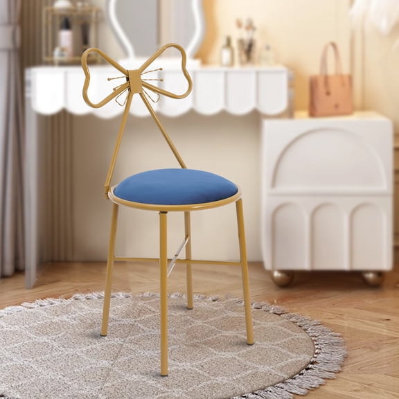 13.39*13.39*31.5in Comfortable Butterfly-Shaped Stool Elegant Butterfly Backrest Chair with Anti-slip Feet
