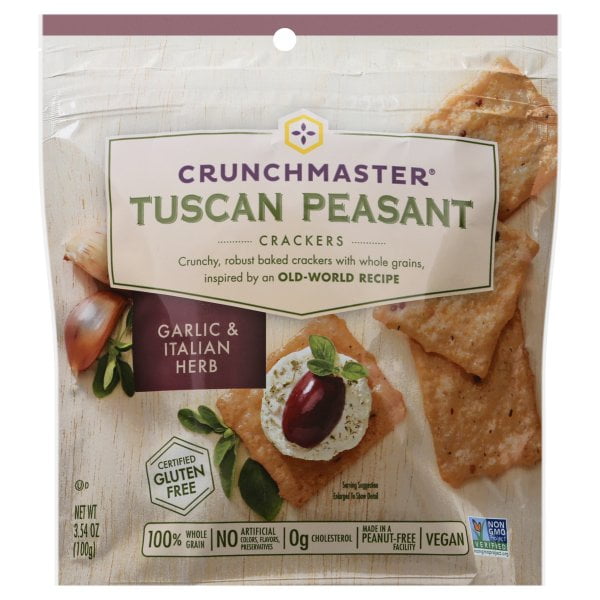 Crunchmaster Tuscan Peasant Crackers Garlic & Italian Herb