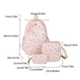 thumbnail image 2 of HUISZJ 3pcs School Backpack, Trendy School Backpack Set, Primary Secondary College Teenage Backpack for Work Travel School (Pink), 2 of 8