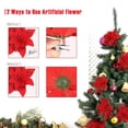 thumbnail image 7 of 12 Pack 5.5" Artificial Poinsettia Christmas Tree Ornaments Decorations, Red, 7 of 7