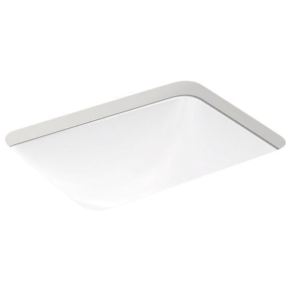 Open Box Kohler Caxton Rectangle Under-Mount Bathroom Sink with Overflow and Clamp Assembly, White
