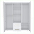 thumbnail image 7 of Wardrobes, Modern Deluxe Armoire with Hanging & Shelf Storage | White | Particle Board, 7 of 7