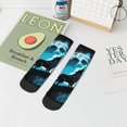 thumbnail image 7 of Pofeuu Blue Full Moon Wolf Print 30cm Socks, Adult Running Hiking Socks for Youth and Adult, 7 of 7