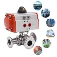 thumbnail image 3 of Fichiouy 1" T Type Tri Clamp Sanitary Pneumatic Ball Valve 3-Way Stainless Steel 304, 3 of 10
