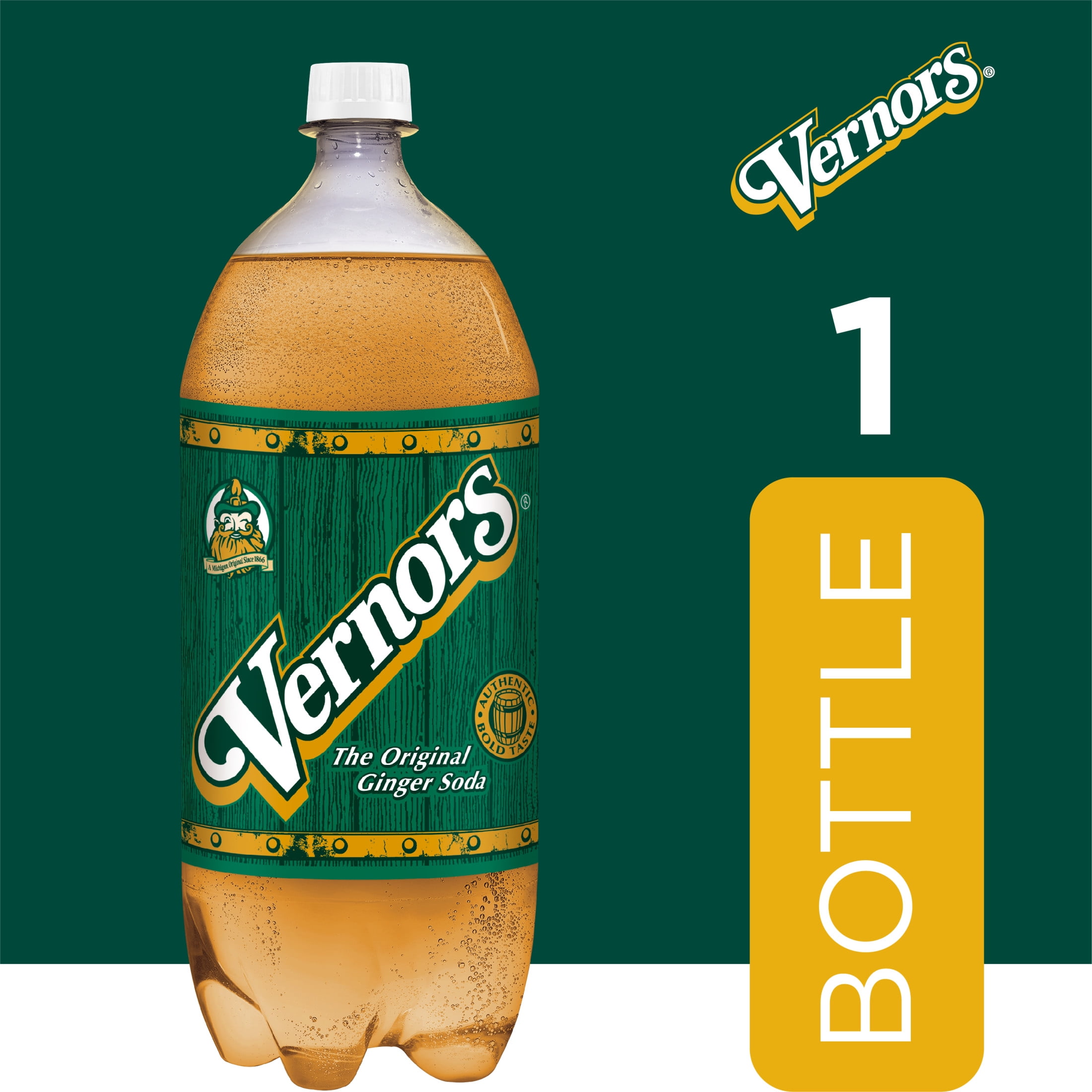 Vernors Caffeine Free Ginger Ale Soda Pop, 2 L, Bottle