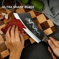 thumbnail image 3 of Dragon Butcher Knife, Heavey Duty Cleaver Knife for Meat Bone Cutting, 8 inch Cool Big Viking Camping Chopper Cutter with Sheath, 3 of 6