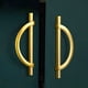 thumbnail image 1 of Tiradores de gabinete de oro cepillado, tiradores de cajón, tiradores de gabinete en forma de media luna, tiradores de tocador de cajón dorado, tiradores de cajón de armario de cocina antigu, 1 of 5