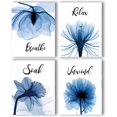 thumbnail image 1 of Blue Elegant Tulip Relax Soak Unwind Breathe Bathroom Wall Decor Bathroom Wall Art Prints Set of 4, 1 of 3