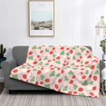 thumbnail image 2 of Yiaed Strawberry And Flowers Print Blanket Throw Blanket Soft Cozy Flannel Blanket for Home Bed Sofa Couch Chair-80"x60", 2 of 6