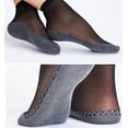 thumbnail image 6 of Women's 10 Pairs Silky Anti-Slip Cotton Sole Sheer Ankle High Tights Hosiery Socks Reinforced Toe, 6 of 9